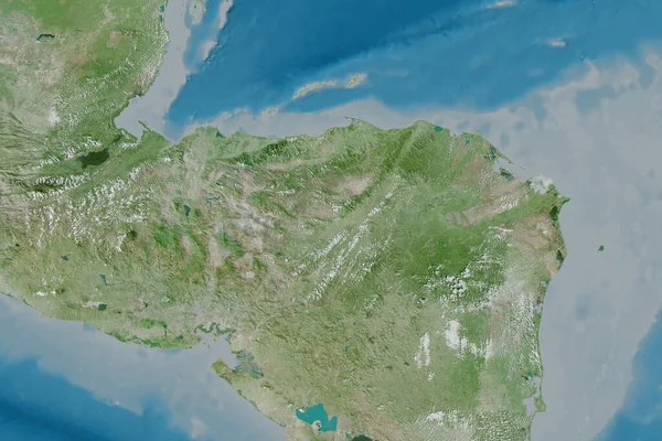 洪都拉斯的广袤地区 卫星图像 3D渲染 — 图库照片