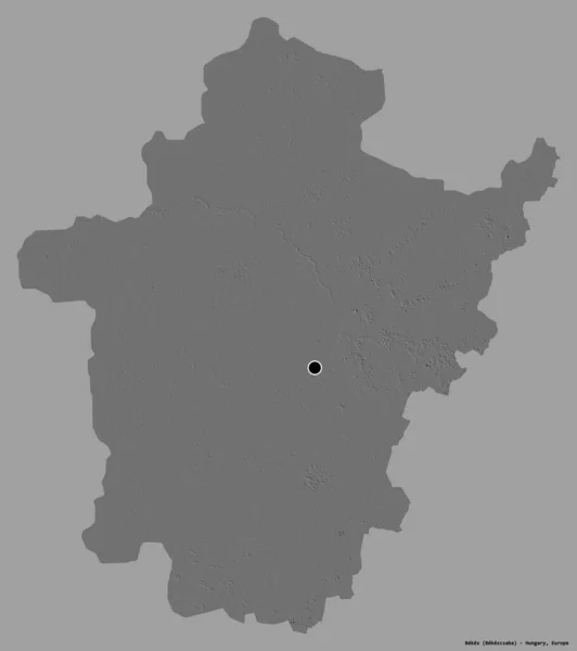 Форма Бекеса Графства Венгрия Столицей Изолированной Сплошном Цветном Фоне Карта — стоковое фото