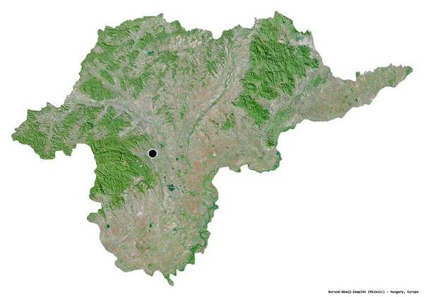 Forma Borsod Abauj Zemplen Condado Hungria Com Sua Capital Isolada — Fotografia de Stock