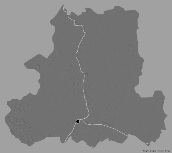 Σχήμα Του Csongrad Κομητεία Της Ουγγαρίας Κεφάλαιό Του Απομονωμένο Ένα — Φωτογραφία Αρχείου