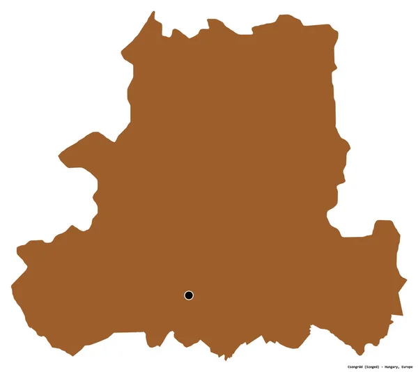 匈牙利克森格勒的形状 首都被白色背景隔离 图形纹理的组成 3D渲染 — 图库照片
