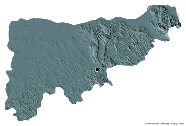 Forma Komarom Esztergom Condado Hungría Con Capital Aislada Sobre Fondo — Foto de Stock