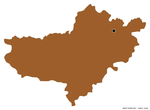 Σχήμα Nograd Κομητεία Της Ουγγαρίας Την Πρωτεύουσα Της Απομονωμένη Λευκό — Φωτογραφία Αρχείου