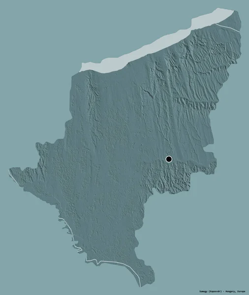 Shape Somogy Landkreis Von Ungarn Mit Seiner Hauptstadt Isoliert Auf — Stockfoto