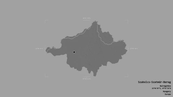 Район Сабольц Шатмар Берег Графство Венгрия Изолирован Твердом Фоне Геометрической — стоковое фото