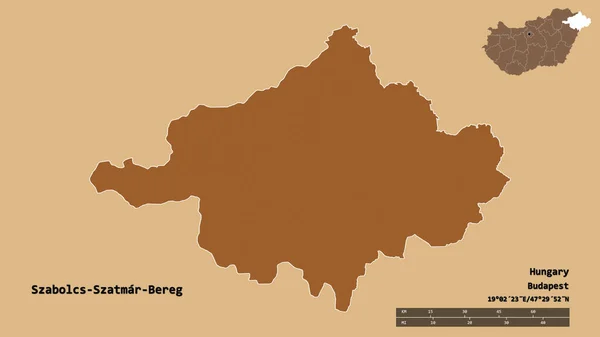 Форма Сабольца Шатмара Берега Графства Венгрия Столицей Изолированной Прочном Фоне — стоковое фото