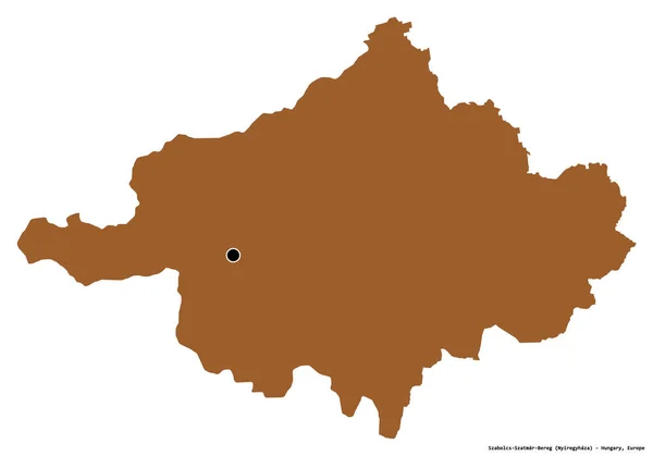 Форма Сабольца Шатмара Берега Графства Венгрия Столицей Изолированной Белом Фоне — стоковое фото