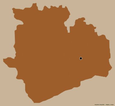 Macaristan 'ın Veszprem ilçesi, başkenti katı renk arkaplanı ile izole edilmiştir. Desenli dokuların bileşimi. 3B görüntüleme