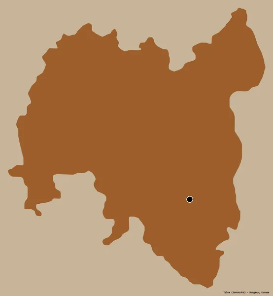 Σχήμα Της Tolna Κομητεία Της Ουγγαρίας Κεφάλαιό Της Απομονωμένο Στέρεο — Φωτογραφία Αρχείου