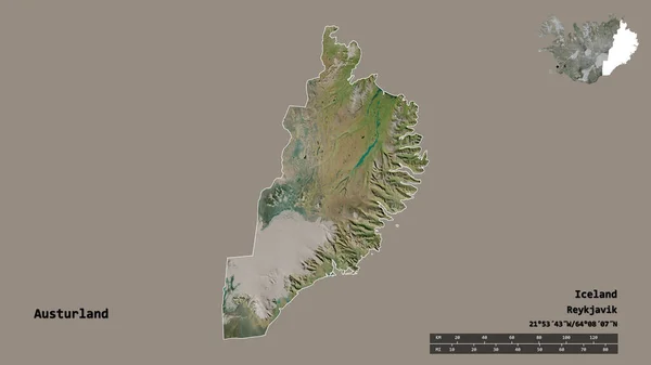 Forma Austurland Región Islandia Con Capital Aislada Sobre Fondo Sólido —  Fotos de Stock