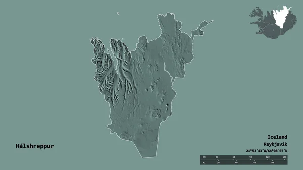 Gestalt Von Halshreppur Region Islands Mit Seiner Hauptstadt Isoliert Auf — Stockfoto