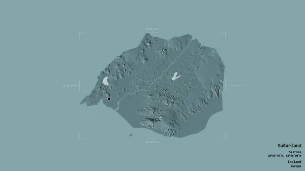 Zona Suurland Región Islandia Aislada Sobre Fondo Sólido Una Caja — Foto de Stock