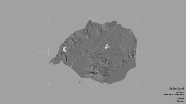 Zona Suurland Región Islandia Aislada Sobre Fondo Sólido Una Caja — Foto de Stock