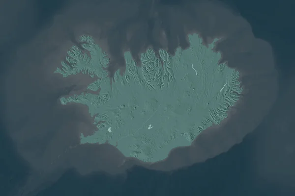 Forma Islandia Separada Por Desaturación Las Áreas Vecinas Mapa Elevación — Foto de Stock