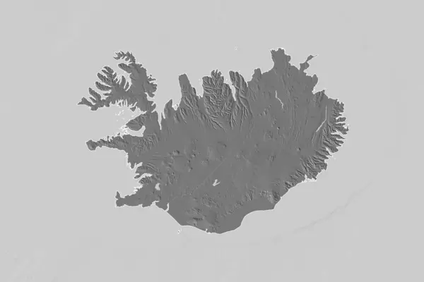 Rozszerzony Obszar Zarysowanej Islandii Dwupoziomowa Mapa Wysokości Renderowanie — Zdjęcie stockowe