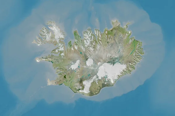Zone Étendue Islande Imagerie Satellite Rendu — Photo