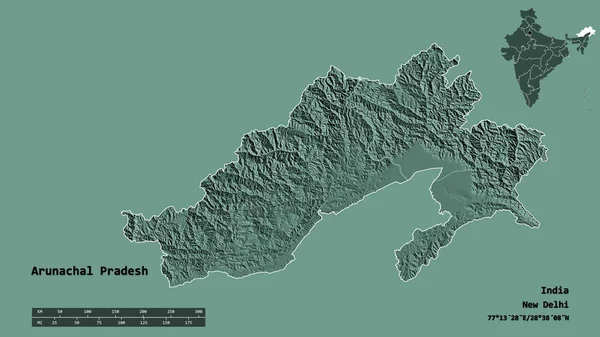 Hindistan Başkenti Arunachal Pradesh Katı Arka Planda Izole Edilmiş Hali — Stok fotoğraf