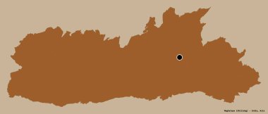 Hindistan 'ın Meghalaya eyaleti, başkenti katı renk arkaplanı ile izole edilmiştir. Desenli dokuların bileşimi. 3B görüntüleme