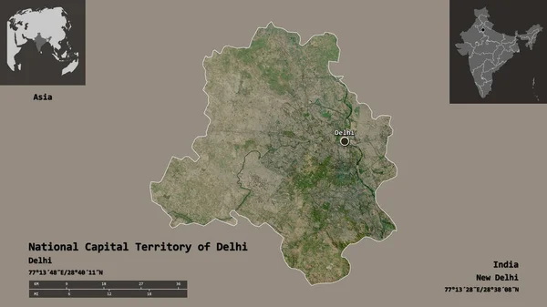 Shape National Capital Territory Delhi Union Territory India Its Capital — Stock Photo, Image