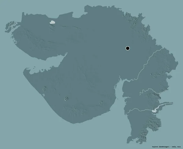 Hindistan Gujarat Eyaleti Başkenti Katı Renk Arkaplanı Ile Izole Edilmiştir — Stok fotoğraf