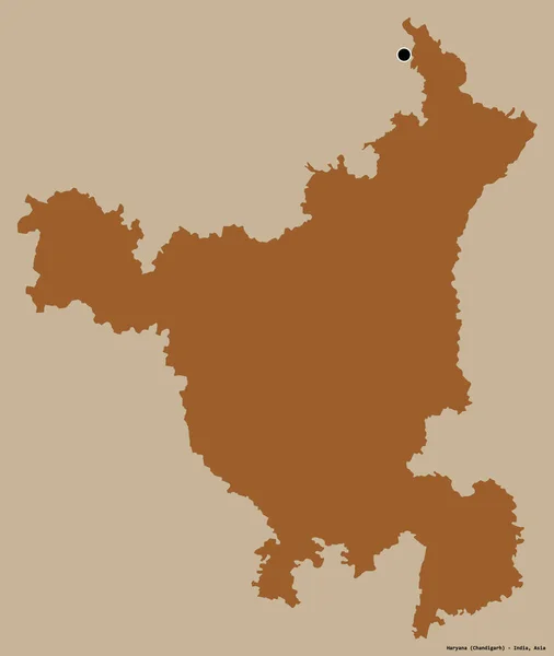 Shape Haryana State India Its Capital Isolated Solid Color Background — Stock Photo, Image