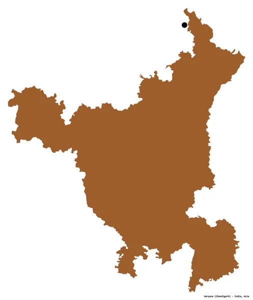 Forma Haryana Stato Dell India Con Sua Capitale Isolata Sfondo — Foto Stock