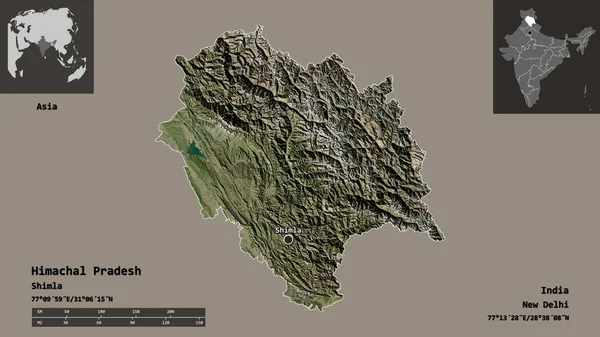 Forme Himachal Pradesh Territoire Union Inde Capitale Échelle Distance Aperçus — Photo