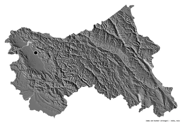 Forma Del Jammu Del Kashmir Stato Dell India Con Sua — Foto Stock