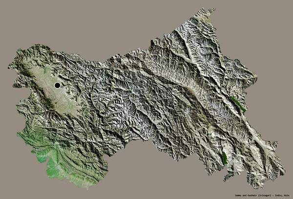 Forma Del Jammu Del Kashmir Stato Dell India Con Sua — Foto Stock