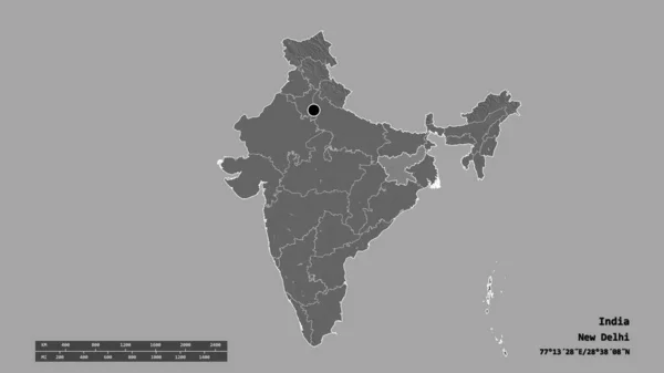 Обесцвеченная Форма Индии Столицей Главным Региональным Разделением Разделенной Зоной Джаркханд — стоковое фото