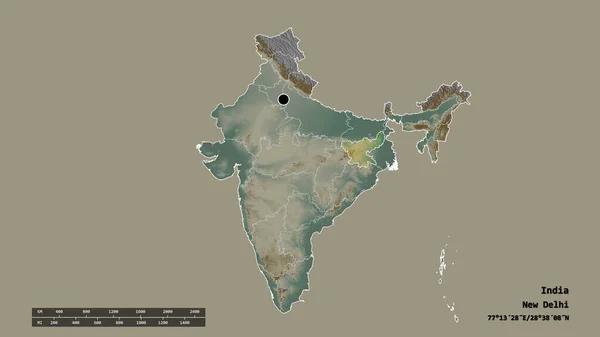 Vyprahlý Tvar Indie Hlavním Městem Hlavní Regionální Divizí Oddělenou Jharkhandskou — Stock fotografie