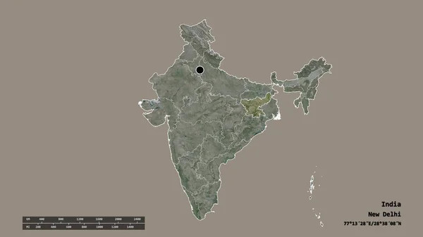 Vyprahlý Tvar Indie Hlavním Městem Hlavní Regionální Divizí Oddělenou Jharkhandskou — Stock fotografie