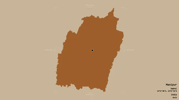 Територія Маніпура Штату Індія Ізольована Твердому Тлі Геотермальній Обмежувальній Коробці — стокове фото