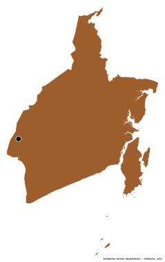 Kalimantan Selatan, Endonezya eyaleti, başkenti beyaz arka planda izole edilmiştir. Desenli dokuların bileşimi. 3B görüntüleme