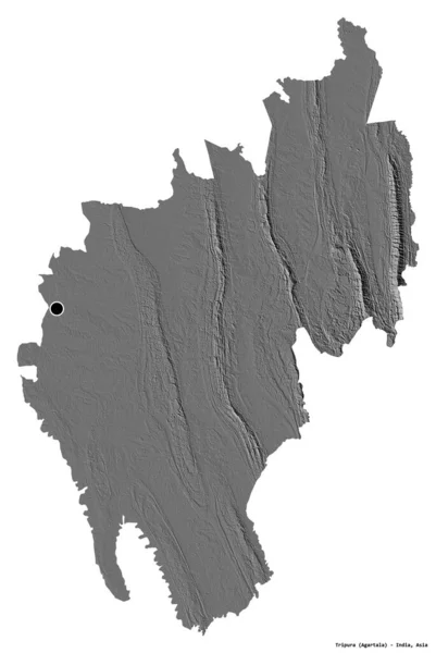 인도의 트리푸라 모습을 있으며 수도는 배경에 고립되어 렌더링 — 스톡 사진