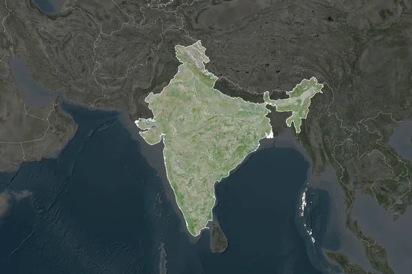 Forma India Separada Por Desaturación Las Áreas Vecinas Fronteras Imágenes — Foto de Stock