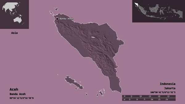 Gestalt Von Aceh Der Autonomen Provinz Indonesiens Und Seiner Hauptstadt — Stockfoto