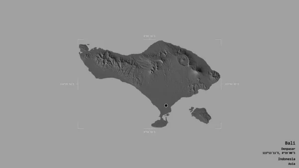 Zona Bali Provincia Indonesia Aislada Sobre Fondo Sólido Una Caja — Foto de Stock