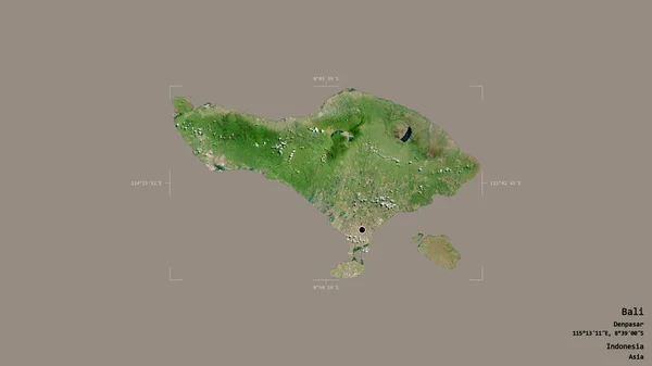 Zona Bali Provincia Indonesia Aislada Sobre Fondo Sólido Una Caja —  Fotos de Stock