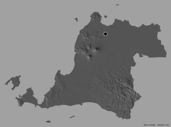 Forma Banten Provincia Indonesia Con Capital Aislada Sobre Fondo Color — Foto de Stock