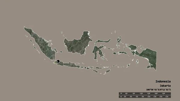 Спустошена Форма Індонезії Столицею Основним Регіональним Поділом Відокремленою Територією Бантен — стокове фото