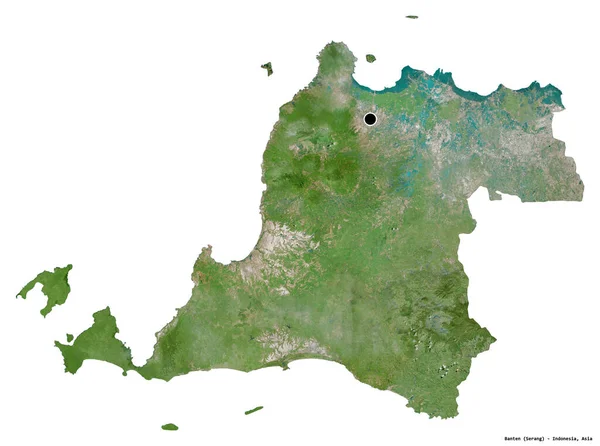 Form Banten Provinsen Indonesien Med Dess Huvudstad Isolerad Vit Bakgrund — Stockfoto