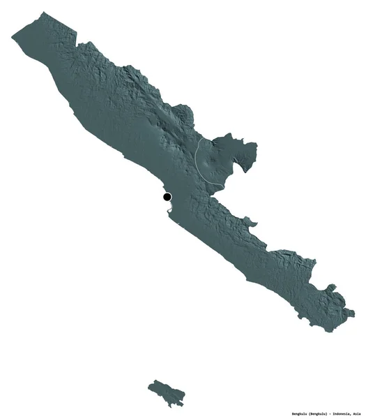 Forme Bengkulu Province Indonésie Avec Capitale Isolée Sur Fond Blanc — Photo