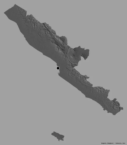 Forma Bengkulu Provincia Dell Indonesia Con Sua Capitale Isolata Uno — Foto Stock