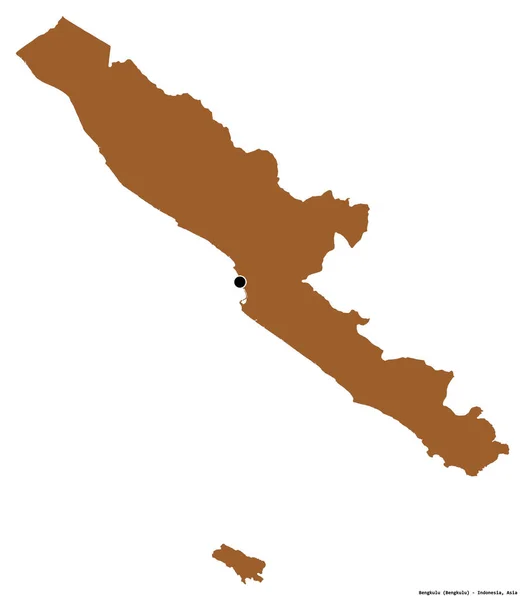 Forma Bengkulu Provincia Dell Indonesia Con Sua Capitale Isolata Sfondo — Foto Stock
