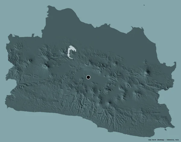 Form Von Jawa Barat Provinz Indonesien Mit Seiner Hauptstadt Isoliert — Stockfoto