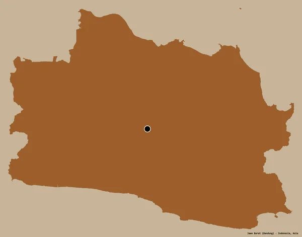 Forma Jawa Barat Provincia Dell Indonesia Con Sua Capitale Isolata — Foto Stock