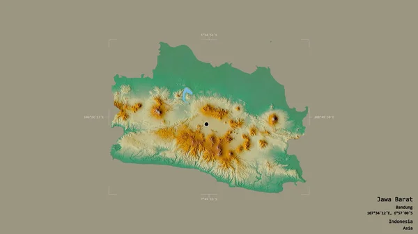 Zona Jawa Barat Provincia Indonesia Aislada Sobre Fondo Sólido Una —  Fotos de Stock