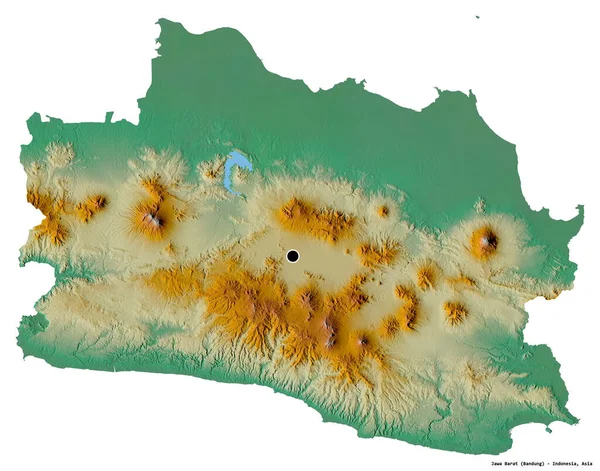 Форма Джава Барат Провінція Індонезія Столицею Ізольованою Білому Тлі Карта — стокове фото