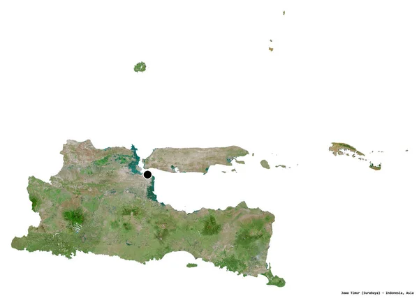 Σχήμα Jawa Timur Επαρχία Της Ινδονησίας Την Πρωτεύουσα Της Απομονωμένη — Φωτογραφία Αρχείου